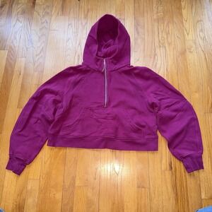 Lululemon‎ Scuba Fleece Hoodie M/L Purple Pink Oversized Half Zip Cropped Cozy